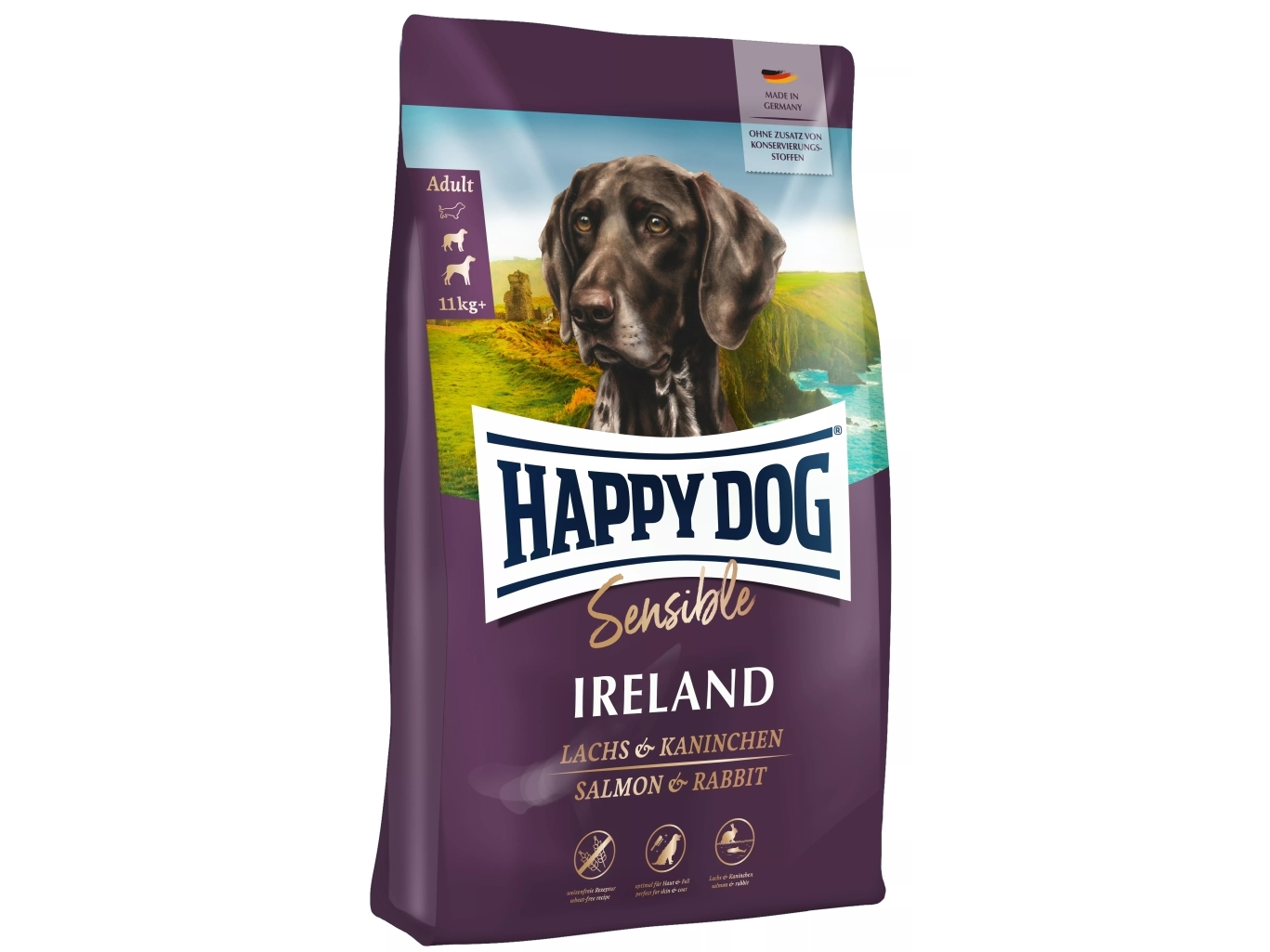 Happy Dog 0003537, Voksen, Medium (11 - 25 Kg), Kanin, Laks, 4 Kg