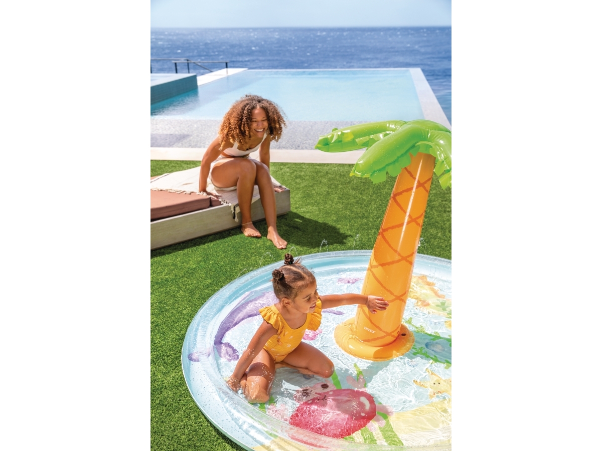 Palm Tree Spray Pool 173x104cm | Trädgården - Pools & Vatten spel - Pools & bassäng | GameStuff