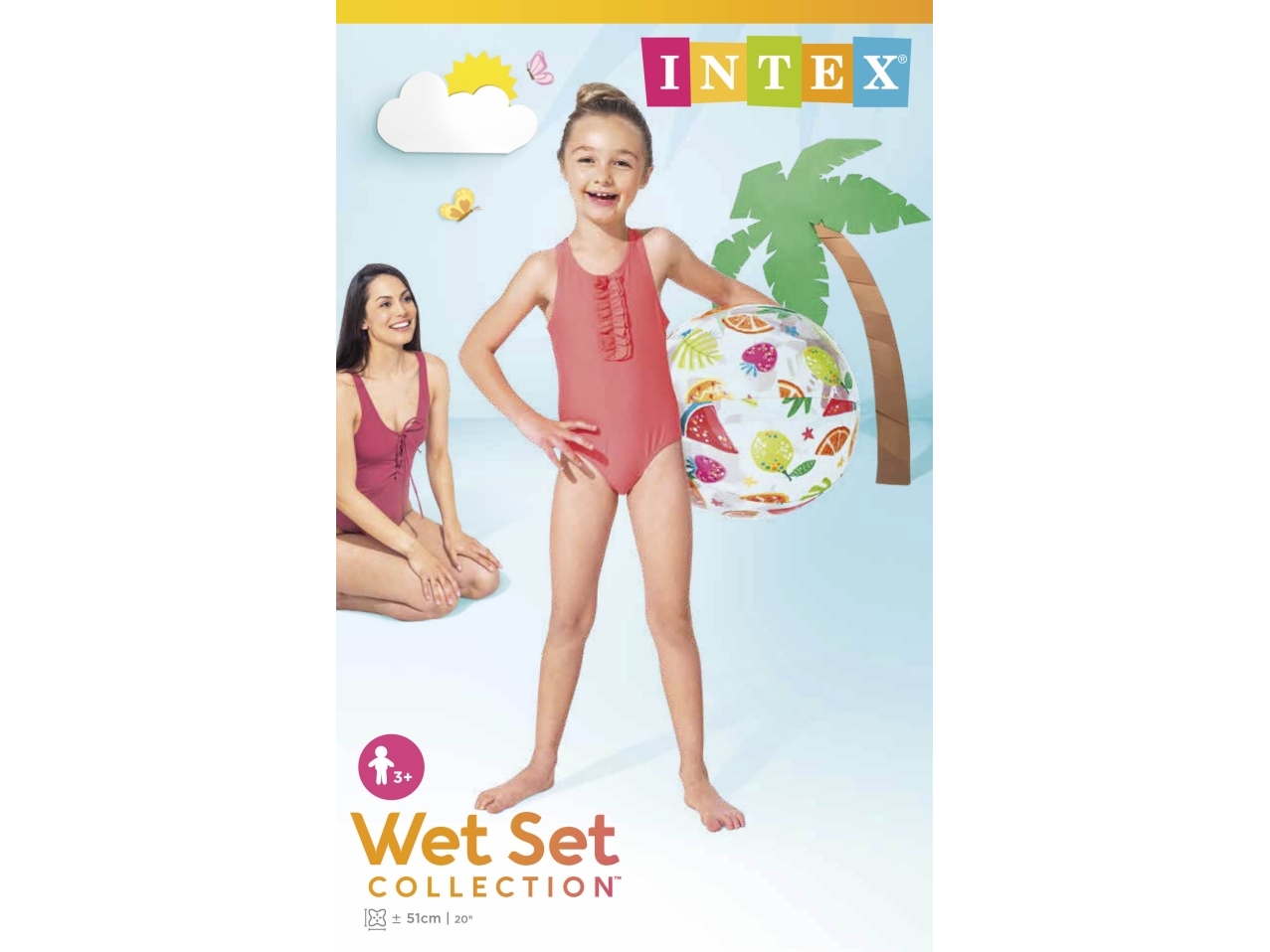 BADEBALL INTEX LIVELY PRINT 51 CM 3 ASS