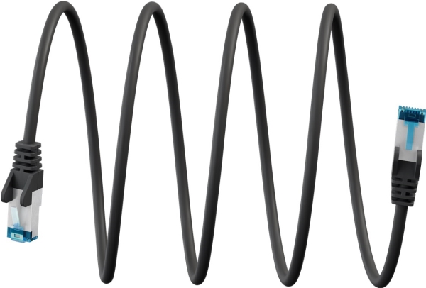 Ultraflexibles Cat 6A Patchkabel S/Ftp (Pimf), Schwarz