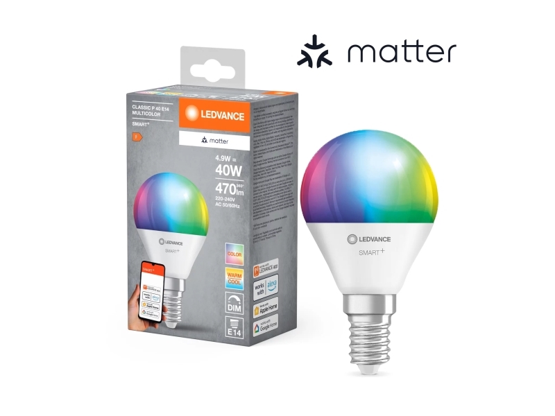 LEDVANCE SMART+ MATTER Multicolor Classic P40 4.9W - E14 Smart pære
