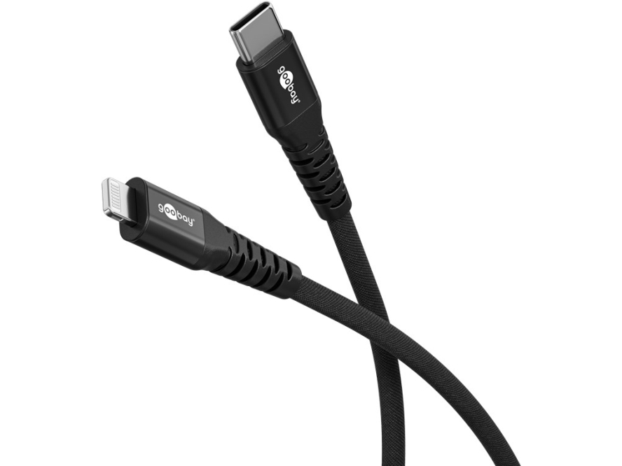 Goobay 74516, 2 M, Lightning, Usb C, Hanstik, Hanstik, Sort
