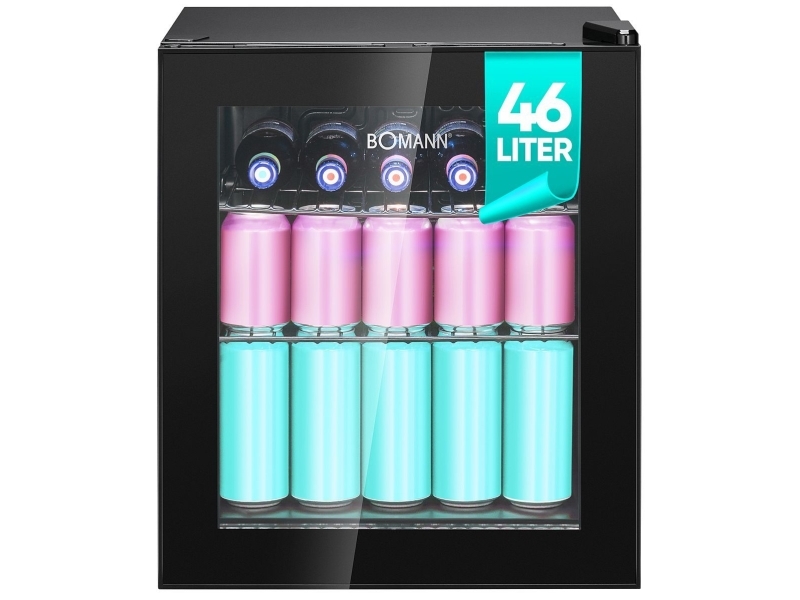 Bomann KSG 7291, Juomakaappi, Vapaasti seisova, musta, musta, Oikea, 46 L