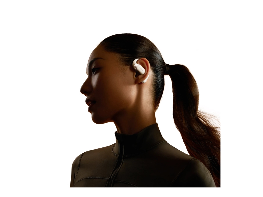 SHOKZ OpenFit 2 - Ægte trådløse øretelefoner med mik. - åbent øre - over øret-montering - Bluetooth - beige