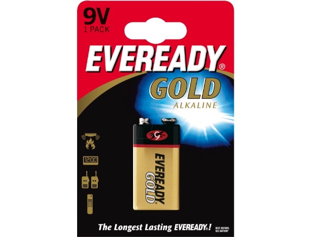 Energizer Eveready Gold, Engangsbatteri, 9V, Alkaline, 9 V, 1 stk, Sort, Guld