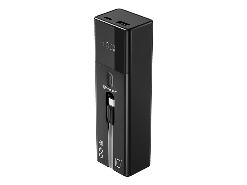 Tracer Quant, 10000 Mah, Lithium-Ion (Li-Ion), Power Delivery, Quick Charge 3.0, 100 W, Sort