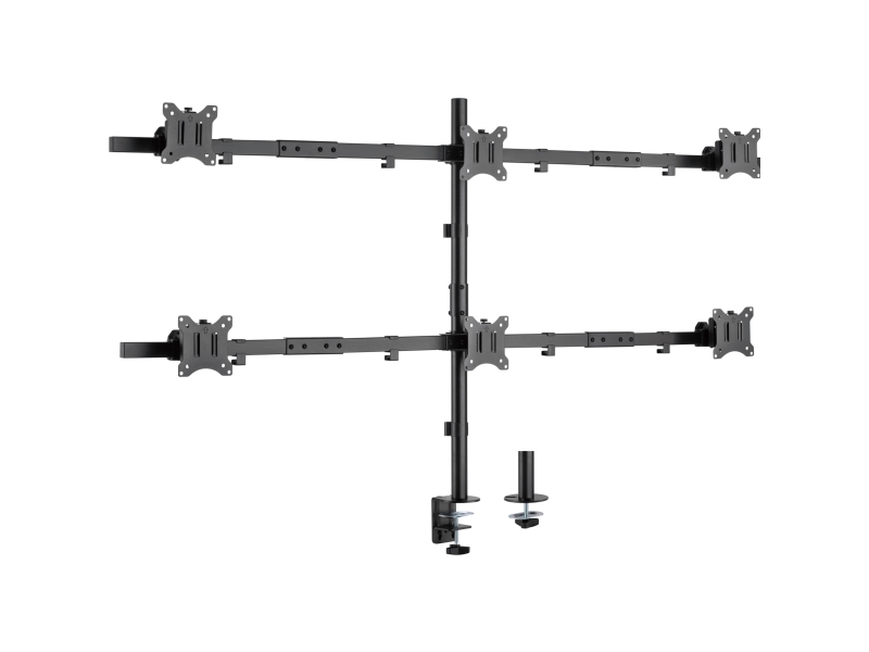 Inline Tischhalterung, Für 6X Lcd-/Led-Display Bis 81Cm (32"), Max. 7Kg, Klemme/Durchführung, 43,2 Cm (17"), 81,3 Cm (32"), 100 X 100 Mm, Höhenverste