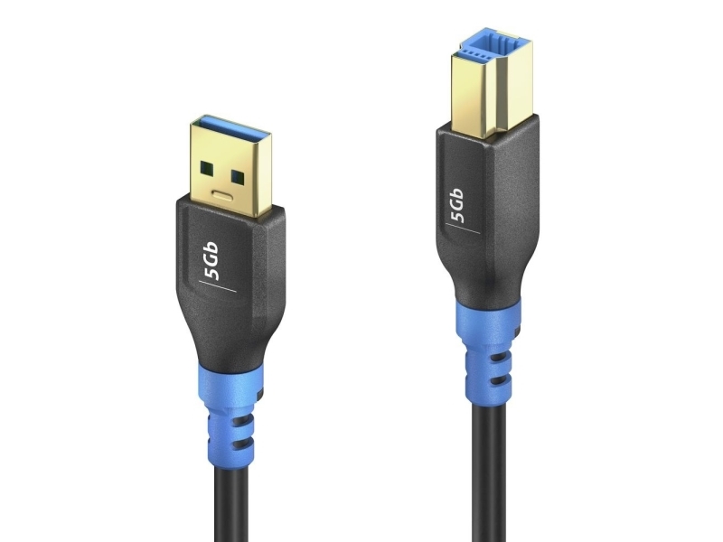 Purelink Fi-U300-030-Pck, 3 M, Usb A, Usb B, Usb 3.2 Gen 1 (3.1 Gen 1), 5 Gbit/S, Schwarz, Blau
