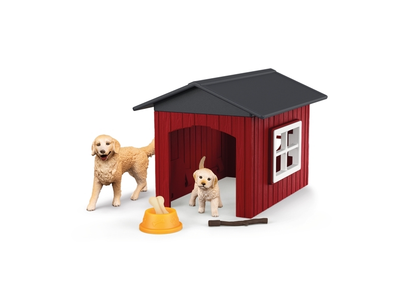 Schleich Farm World Hundehütte Mit Goldenretrievern, Tier, Farm, Farm Animals / Farm Toys, 3 Jahr(E), Mehrfarbig