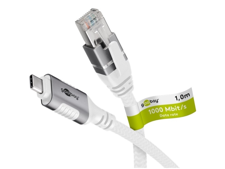 Goobay 74178, 5 M, Cat6, F/Utp (Ftp), Usb C, Rj-45, Weiß