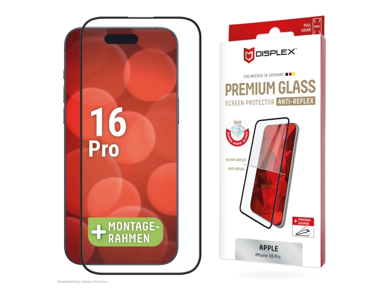 Displex 01997, Apple, Iphone 16 Pro, Tør Påføring, Smudsafvisende, Slagbestandig, Ridseresistent, Stødresistent, Transparent, 1 Stk