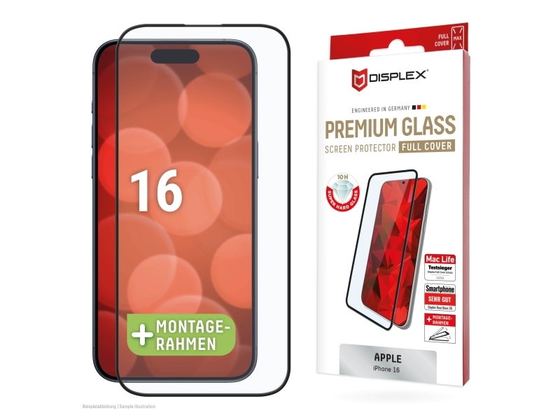 Displex 02014, Apple, Iphone 16, Tør Påføring, Smudsafvisende, Slagbestandig, Ridseresistent, Stødresistent, Transparent, 1 Stk