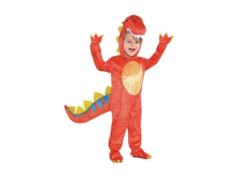 Rød Dinosaur Børnekostume - X-Small