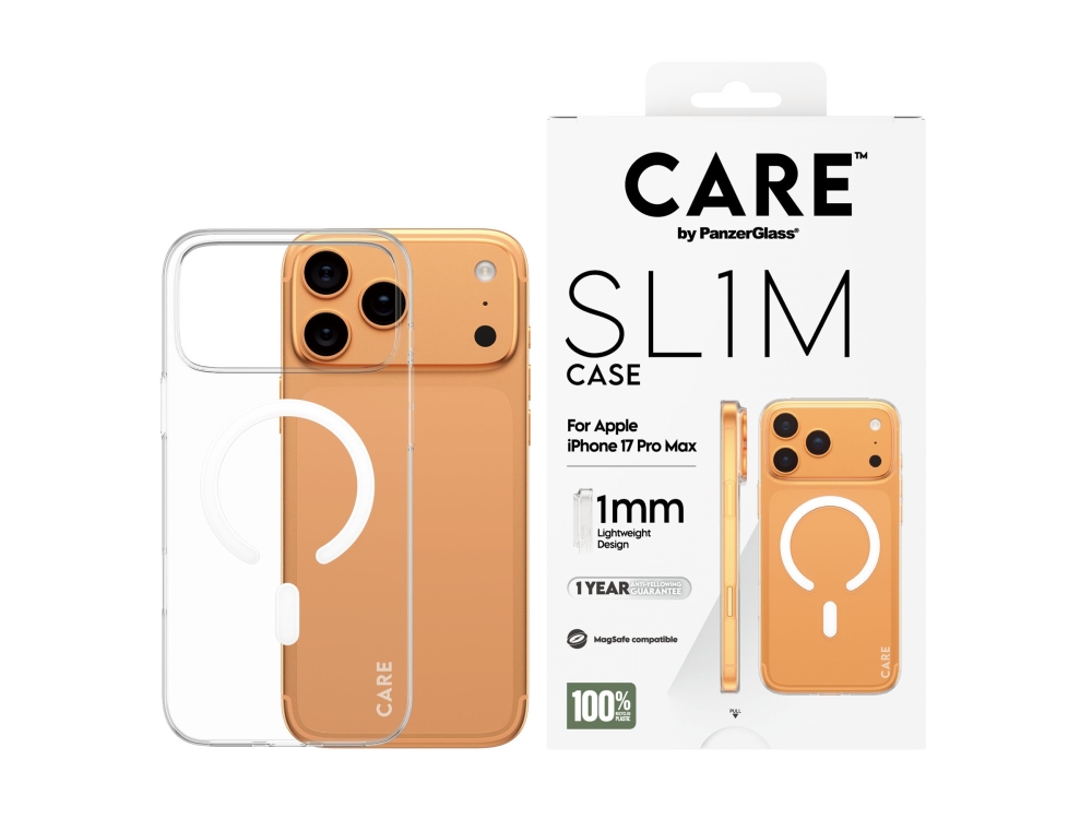 CARE by PanzerGlass SL1M - Bagsidecover til mobiltelefon - MagSafe-kompatibilitet - polycarbonat (PC) - gennemsigtig - for Apple iPhone 17 Pro Max