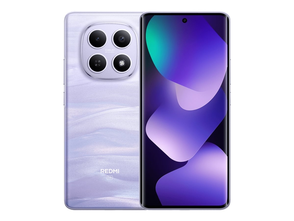 Xiaomi Redmi Note 15 5G – 5G smartphone – dual-SIM – RAM 6 GB / Intern hukommelse 128 GB – microSD slot – OLED-skærm – 6.77 – 2392 x 1080 pixels (120 Hz) – 2x bagkameraer 108 MP, 8 MP – front camera 20 MP – mist lilla
