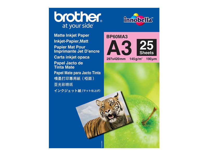 Brother Bp60ma3, Tintenstrahldrucker, A3 (297X420 Mm), Matte, 25 Blätter, 145 G/M², Weiß