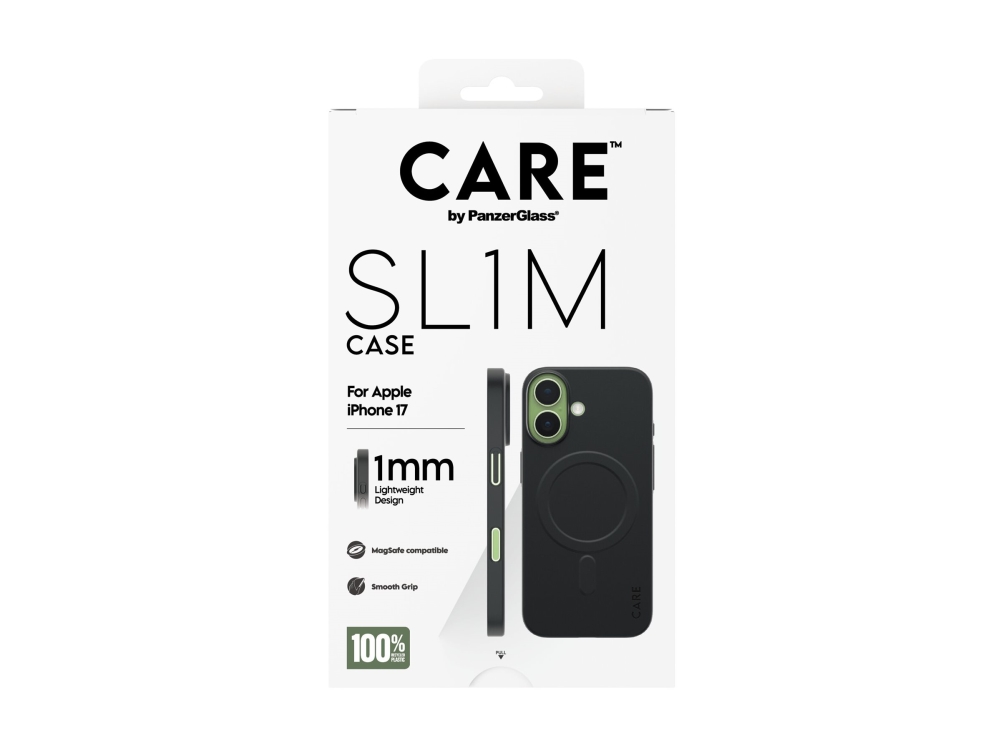 Panzerglass Care By Sl1m Case Black W. Magsafe Iphone 17, Cover, Apple, Apple - Iphone 17, Black