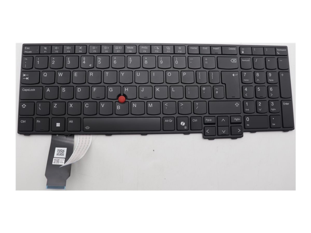 Chicony - Notebooks Udskiftningstastatur - Med Trackpoint - Bagbelyst - Qwerty - Uk - Sort - Fru - For Thinkpad L16 Gen 1 21L3, 21L4, 21L7, 21L8 T16