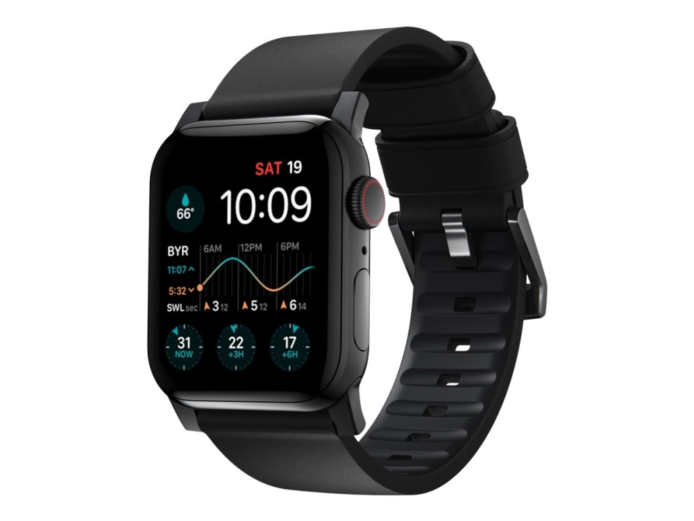 Nomad Active Band Pro, Band, Smartwatch, Schwarz, Apple, Ultra / 46Mm, Leder, Edelstahl