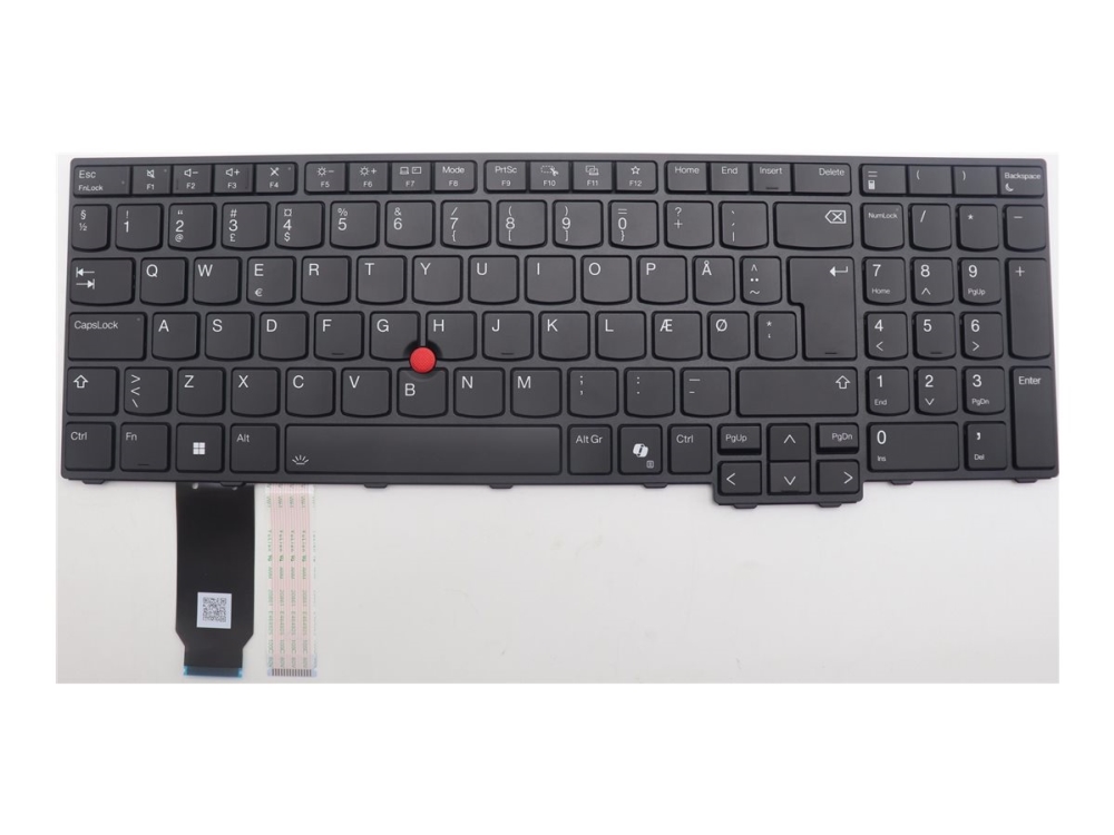 Lcfc - Notebooks Udskiftningstastatur - Med Trackpoint - Bagbelyst - Qwerty - Dansk - Sort - Fru - For Thinkpad L16 Gen 1 21L3, 21L4, 21L7, 21L8 T16