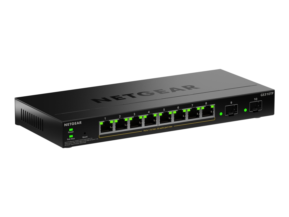 Netgear S350 Series 8-Port Gigabit Ethernet Poe+ Smart Managed Essentials Switch Mit 2 Dedicated Sfp Ports