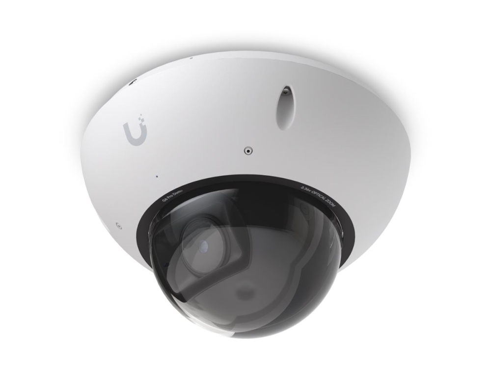 Ubiquiti UniFi G6 Pro Dome - Netværksovervågningskamera - kuppel - hærværkssikret / vejrbestandig - farve (Dag/nat) - 8 MP - 3840 x 2160 - 4K - motoriseret - audio - GbE - DC 42.5 - 57 V / PoE+