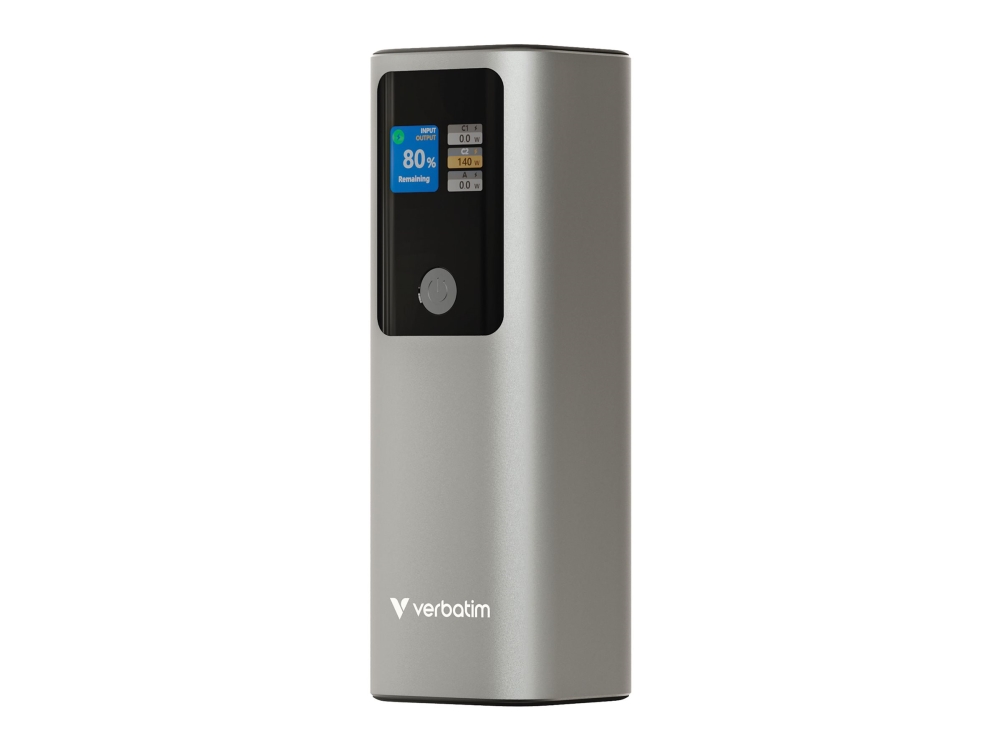 Verbatim Charge 'N' Go - Trådløs Power Bank - Magnetisk Montering - 27000 Mah - 65 Watt - Fast Charge - 3 Output-Stikforbindelser (Usb-C) - Grå