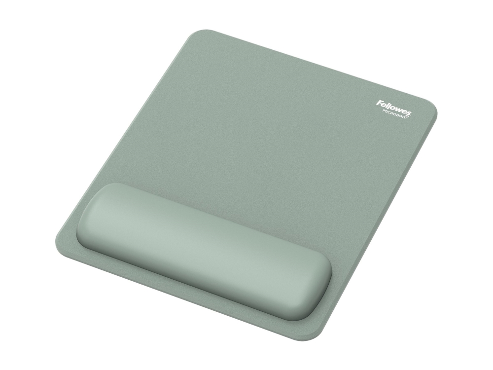 Fellowes Breyta Mouse Mat Wrist Rest Mouse Pad Wrist Support With Antibacterial Protection Ergonomic Mouse Mat Sage, Sage, Monochromatic, Wrist Rest