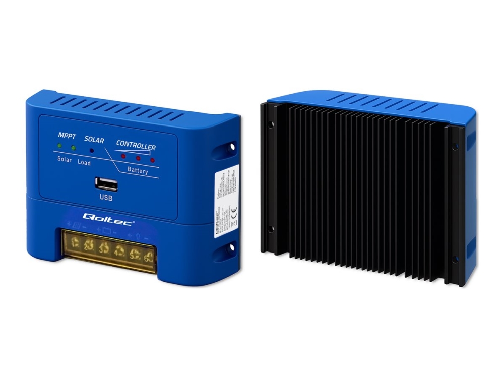 Qoltec - Solcelleladercontroller (overflademonterbar) - MPPT - 390 Watt - blå