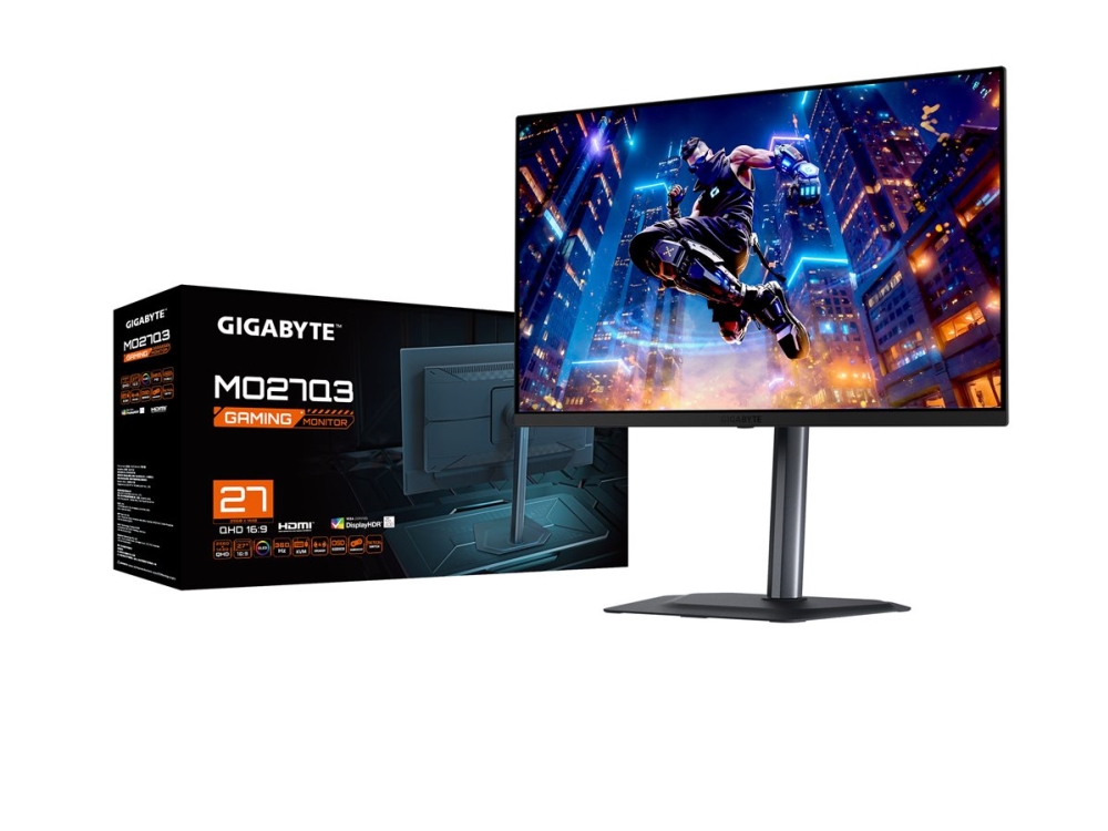Gigabyte Lcd - 27" Gaming Monitor Mo27q3, Oled, 2560X1440 Qhd, 240Hz, 1.5M:1, 250Cd/M2, 0.03Ms, 2Xhdmi, 1Xdp