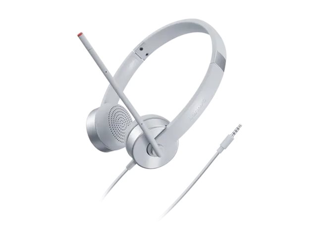 Lenovo 100 Stereo Analogue Headset, Büro/Callcenter, Kopfhörer, Silber