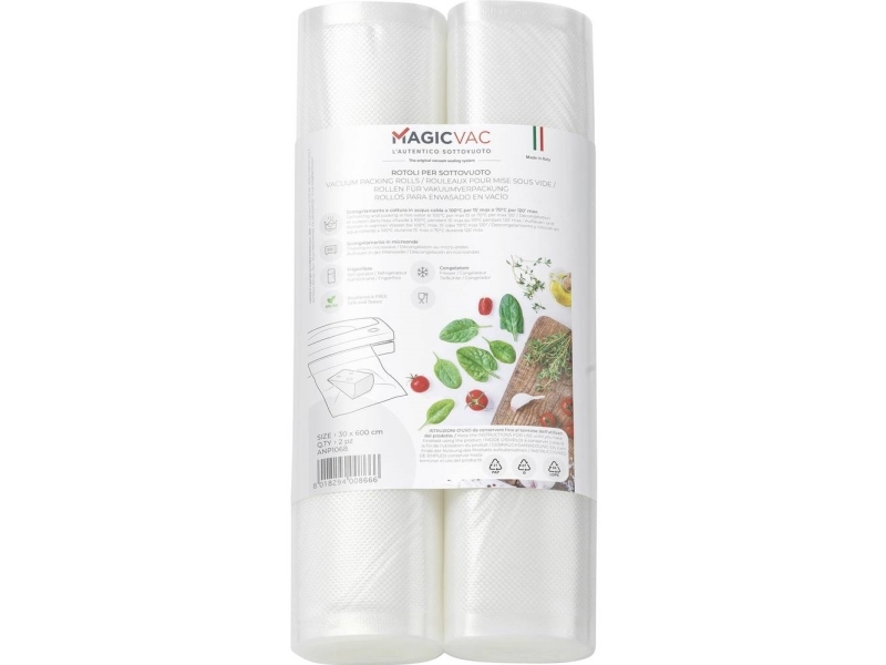 Magic Vac ANP1068, Vakuum forseglingsrulle, Præget, 0,25 t, 2 stk, 6 m, 30 cm