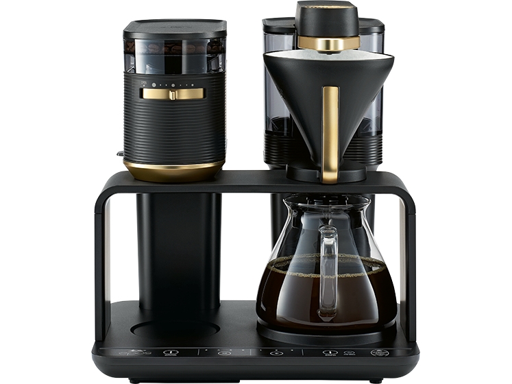 Melitta EPOS 1024-04, Droppande kaffebryggare, 1 l, Kaffebönor, Inbyggd kvarn, 1515 W, Svart, Guld