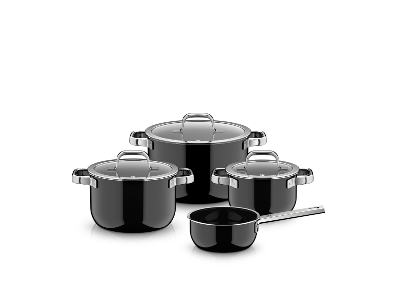 WMF 05.1869.5290, Svart, Ingen beläggning, Rostfritt stål, Glas, Tyskland, 300 mm | Köksutrustning - Grytor & pannor - Grytor | GameStuff