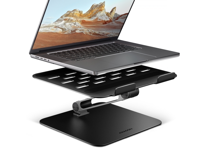 Axagon Stnd-Lqb Stand For Notebooks And Tablets | Adjustable Height, Angle | 10-17.3 " | Maximum Weight (Capacity) 5 Kg | Black