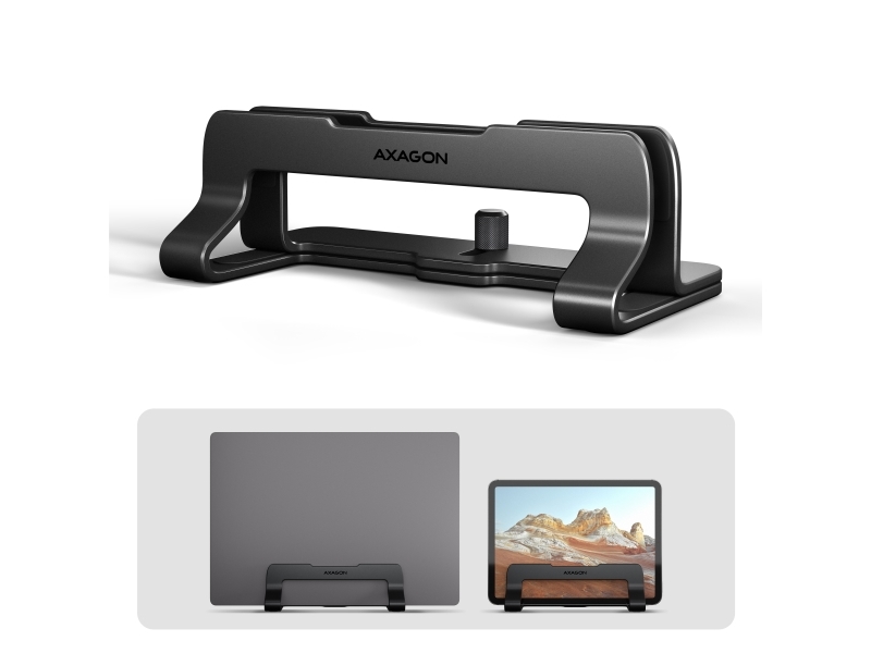 Axagon Stnd-Vb Vertical Stand For Laptops And Tablets | Adjustable Width | 10-17.3 &Quot | Black