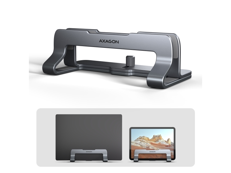 Axagon Stnd-Vg Vertical Stand For Laptops And Tablets | Adjustable Width | 10-17.3 &Quot | Grey