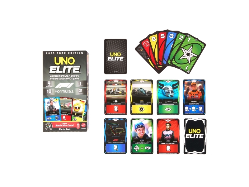 Games UNO Elite Formula 1 2025 Core Edition Starter Pack, Kortspil, Afskæring, 7 År