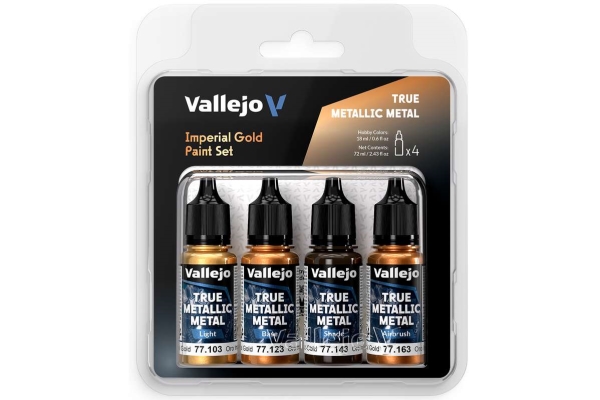 True Metallic Metal-set Imperial Gold 4x18 ml | Radiostyrd - Tillbehör - Airbrush, färger, dekor | GameStuff