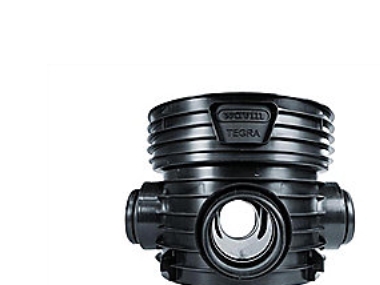 Rense-insp.brønd 600-160mm T2 - lige gennemløb og H+V tilløb 90gr. for glat rør. Wavin PP billede