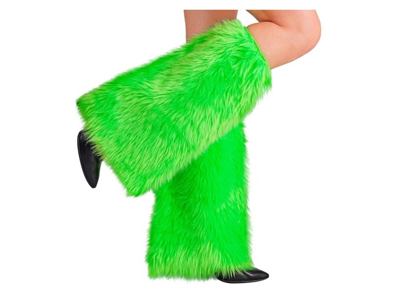 Neongrüne Pelz-Beinwärmer
