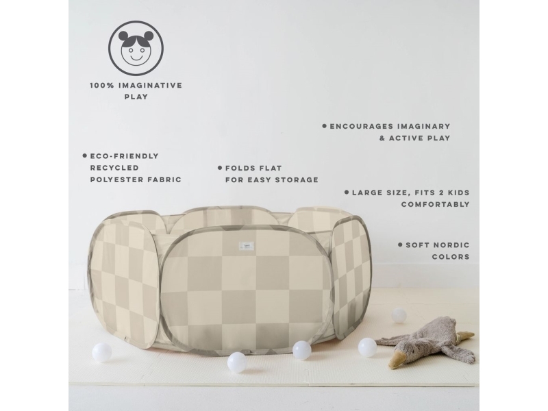 3 Sprouts lekbasin med bollar, schackbräde beige | Andra leksaksmärken - A-E - 3 groddar | GameStuff