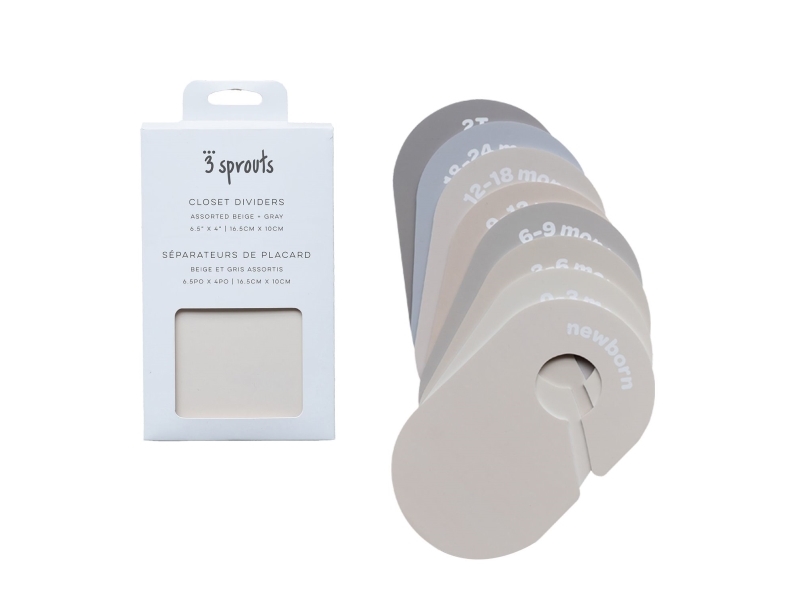 3 Sprouts Skåpindelningar (8 st.), Beige grå | Andra leksaksmärken - A-E - 3 groddar | GameStuff