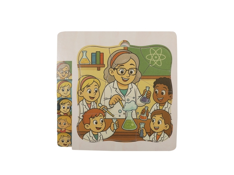 Kinder and Kids Puslespil i Lag - Træ - 19,5x19,5 cm - Pigeliv