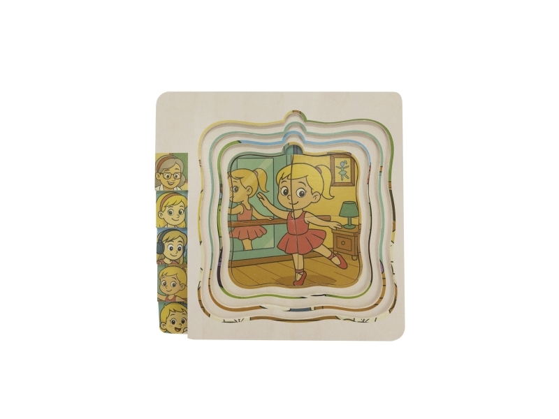 Kinder and Kids Puslespil i Lag - Træ - 19,5x19,5 cm - Pigeliv