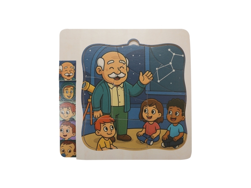 Kinder and Kids Puslespil i Lag - Træ - 19,5x19,5 cm - Drengeliv