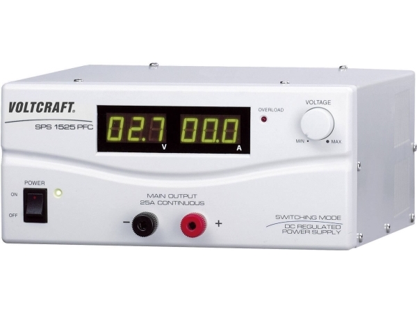 Voltcraft laboratorioteholähde, säädettävä SPS 1525 PFC 3 - 15 V/DC 25 - 2 A 375 W 1 x kaukosäädin (SPS-92500-000)