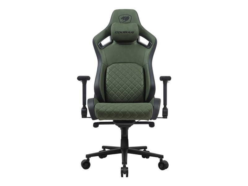 COUGAR DEFENSOR S ARMY GREEN F, Universal spelstol, 150 kg, Klädd sits, Stoppat ryggstöd, Svart, Svart | Spel - Gamingmöbler - Gamingstolar | GameStuff