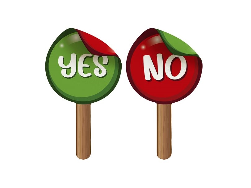 Yes Og No Skilte, 2 Stk
