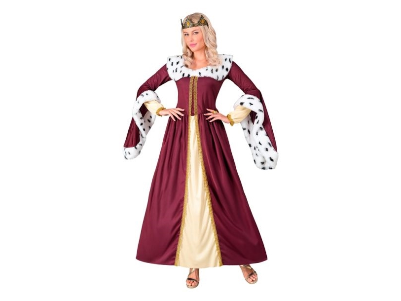 Weinrote Königinnen-Kleidung